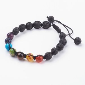 Chakra Bracelet w/Gemstones & Lava Rocks